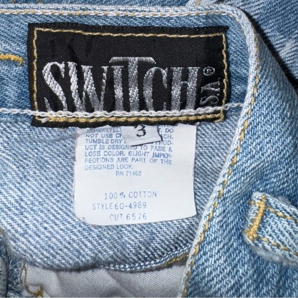 Vintage Y2K Switch USA Plaid Patchwork High-Rise Jean Shorts Size 3 (0/1) - Picture 5 of 7